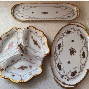 Vintage German China Serving Set | Gold Trim | GDR East Germany